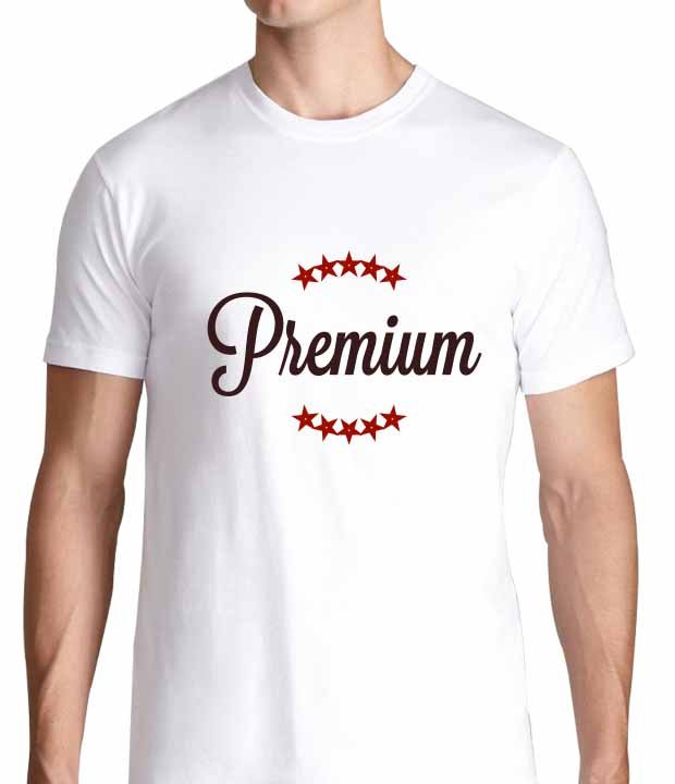 เสื้อยืดคอวีพิมพ์ข้อความ Premium
